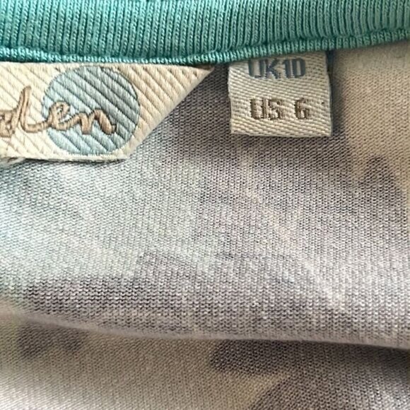 BODEN Feathered Shades of Blue Wrap Dress Sz 6 EUC - Picture 6 of 7